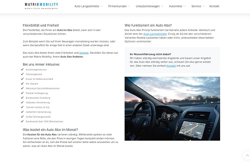 Abbildung zeigt den Screenshot von matrixmobility.de