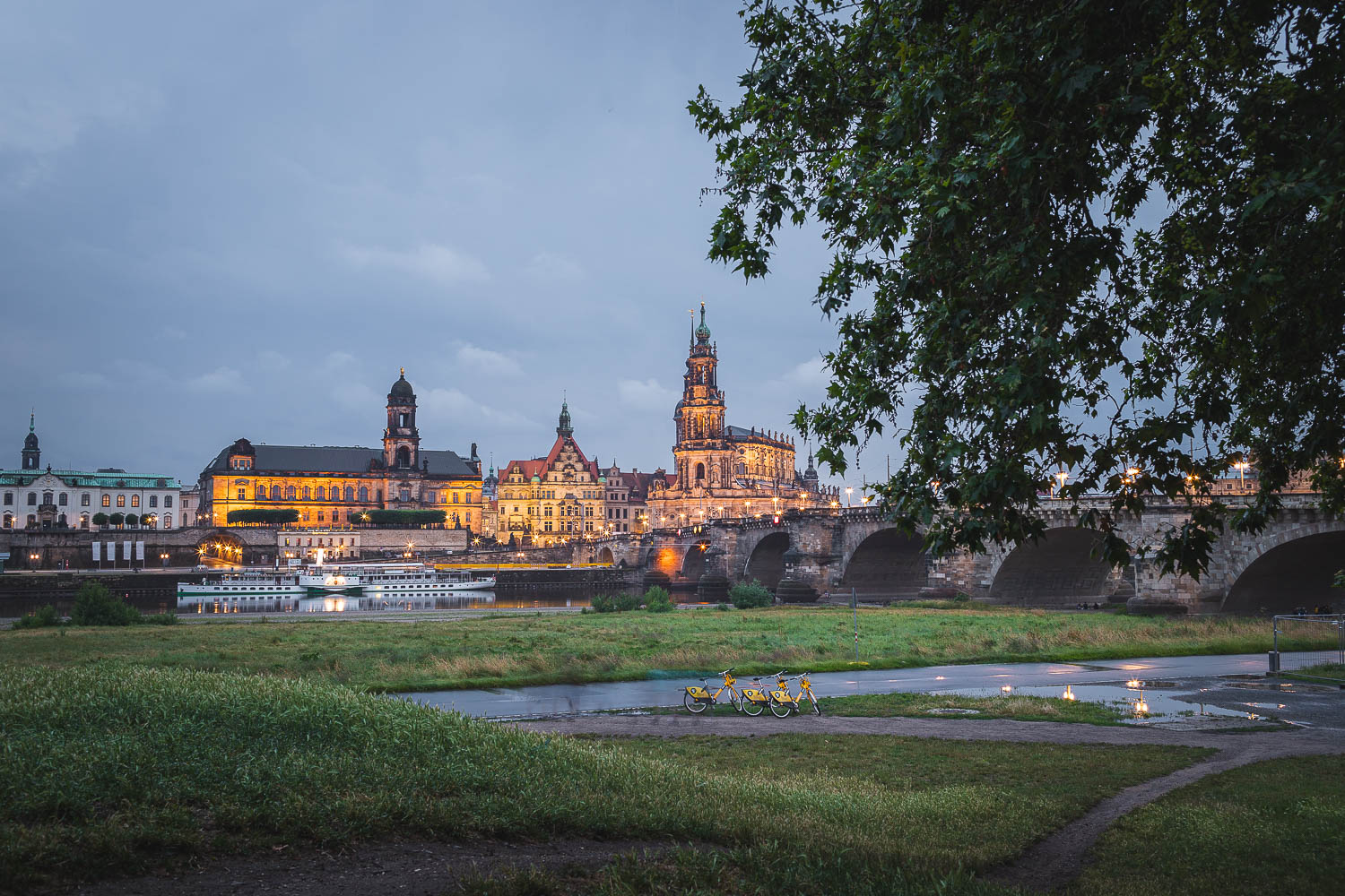 Beleuchtete Altstadt Dresden