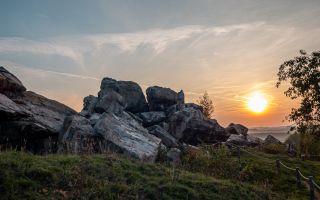 Sonnenaufgang Teufelsmauer im Harz