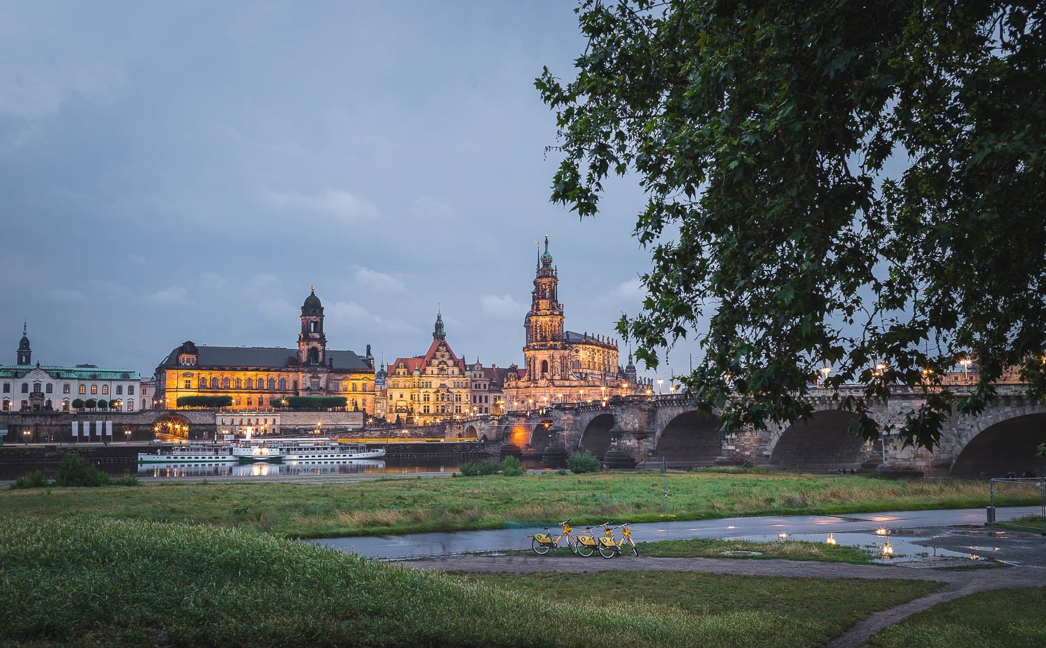 Beleuchtete Altstadt Dresden